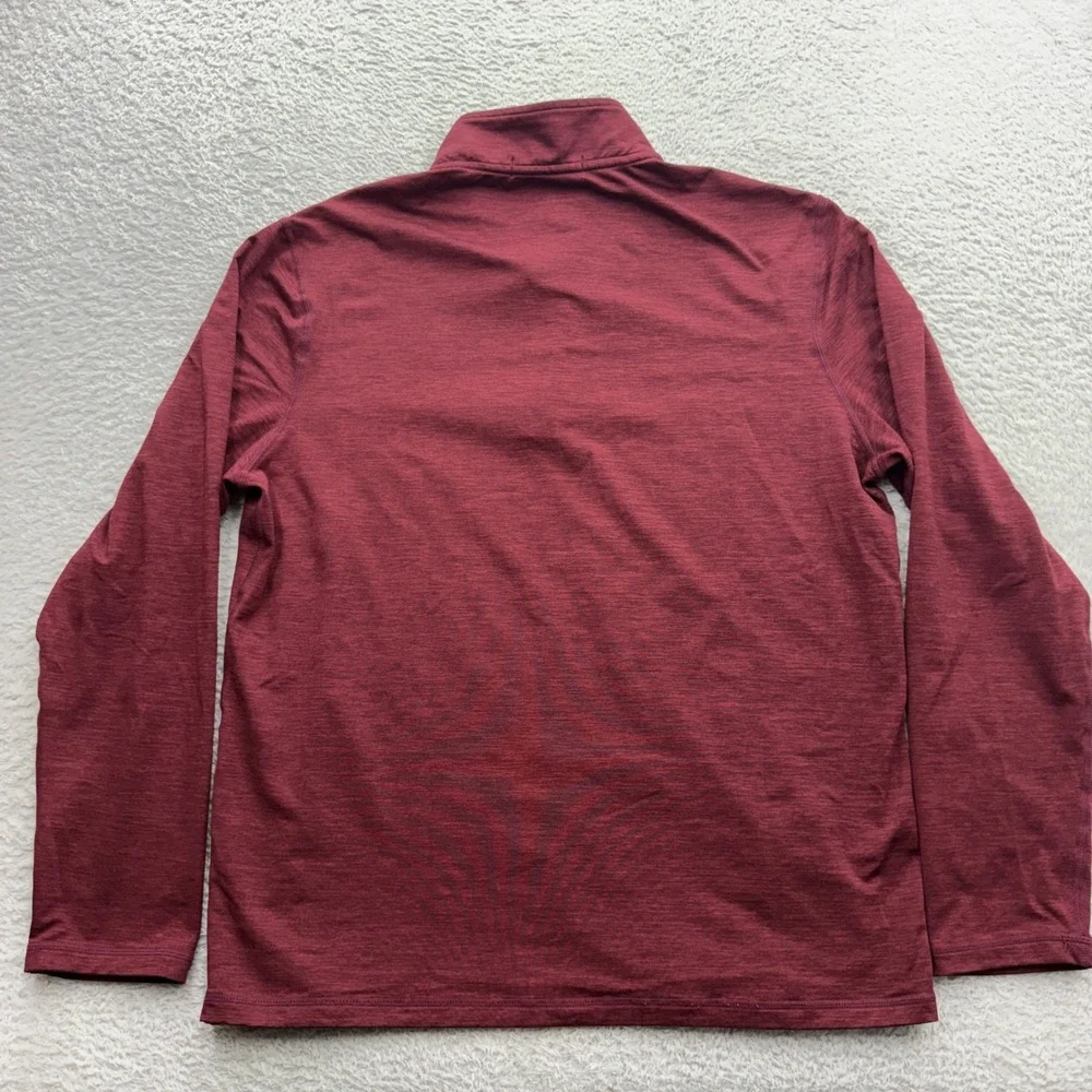 Marine Layer Sport Mens Burgundy Red Heathered Quarter Zip Pullover Small
